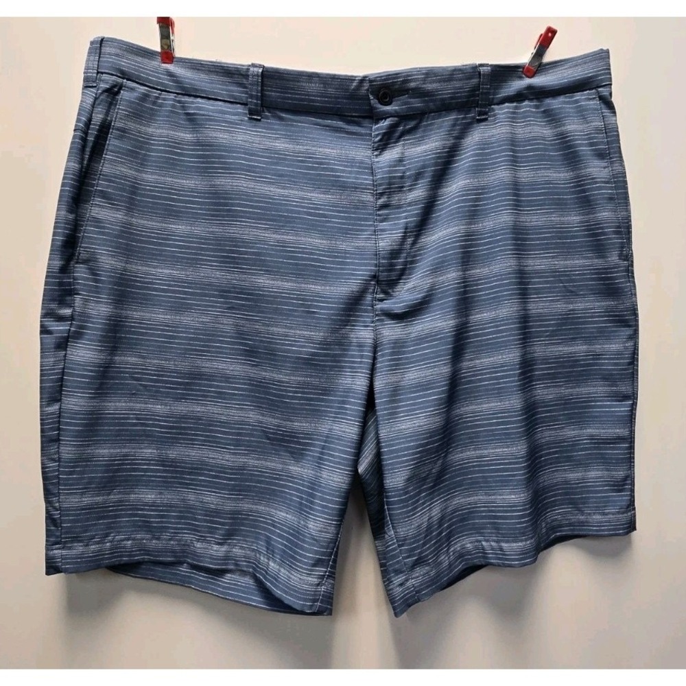 PGA Tour Blue Striped Golf Shorts Mens Size 44 Casual Performance Stretch